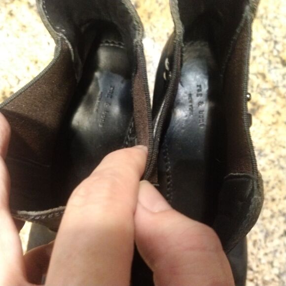 Rag & Bone New York DURHAM Black Leather Ankle Boots Chelsea Sz 39 EU 8.5 US - Picture 10 of 12
